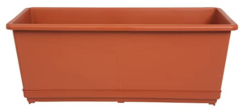 Seat Flor srl® Vaso per balcone, fioriera da balcone, vaso porta fiori, cassetta porta fiori (40 cm, cotto)