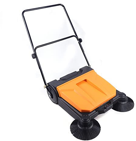 26in Industrial 360°Spin Walk-Behind Floor Sweeper Cleaner Floor Cleaning Sweeper Household Commercial Floor Boards Clean 2720㎡/h