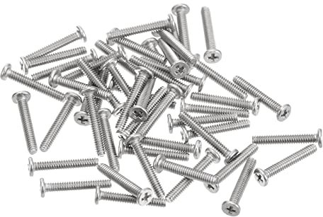 sourcing map Tornillos de Cabeza Redonda Plana M1,6-0,35x10mm 100uds, Tornillos de Máquina de Accionamiento Phillips de Acero Inoxidable 304, Sujetador de Hardware para Conexión de Muebles