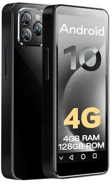ZOKOE Mini Handy Kinder Smartphone 4-Zoll-Bildschirm 4GB RAM 128GB ROM 2MP+5MP 2600mAh Akku Reverse Charging Dual SIM Octa-Core Facial Unlock No Contract 4G Phone (Schwarz)