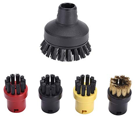Hyexu Steam Cleaner Round Brush Set 5PCS Steam Cleaner Cleaning Nozzles Accessories Replacement Kit for SC1 SC2 SC3 SC4 SC5 SC7 CTK10