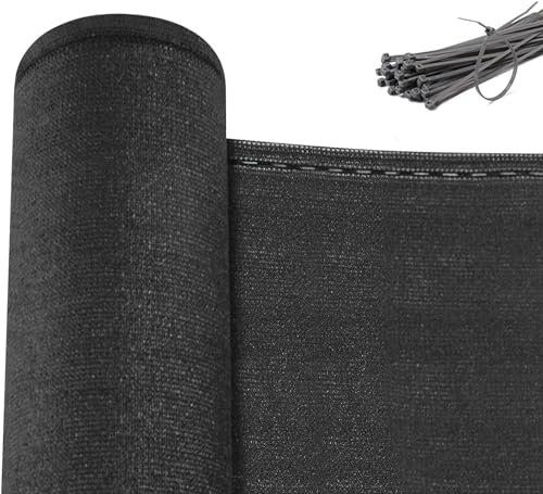 WOLTU Malla Ocultación 1,8x15 m, Pantalla para Jardín Patio, Malla Sombreo contra el Viento, con Ojales y Bridas, Tela HDPE 280 g/m², Valla Privacidad Anti-UV para Jardín y Huerto, Antracita