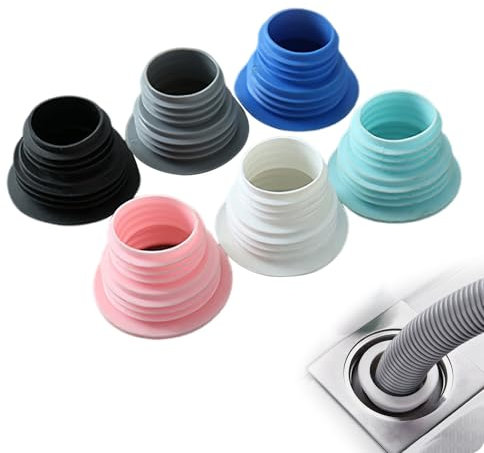 6 Stück Abflussrohr Dichtung Schlauch Waschmaschine Abfluss Adapter Washing Machine Rubber Sleeve Siphon Drain Bathroom Kitchen Adapter for Abfluss Waschmaschine and Siphon Waschmaschine