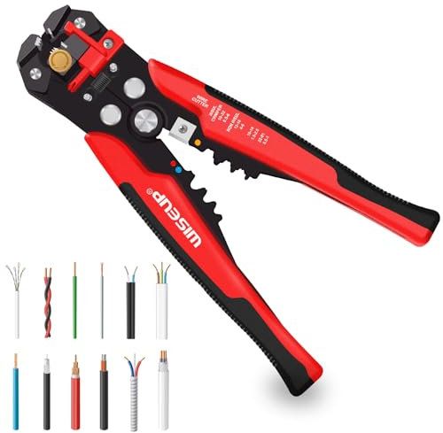 WISEUP Pelacables autoregulantes 20,3 cm para pelar cables automáticos 3 en 1 de 10 a 24 AWG (pelacables 3 en 1)