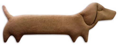 LESCHI Wärmekissen für Mikrowelle (52x20 cm), aus 100% Bio Baumwolle und Bio Weizen, Hund Braun, Körnerkissen, Nackenwärmer ideal als Wärmespender und zur Entspannung von Rücken Schulter Nacken Hals