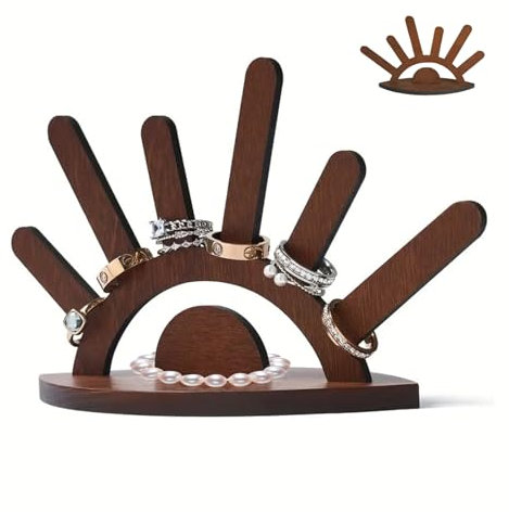 KASESSS Porte-bijoux en bois, détachable, présentoir, colliers, bracelets, bagues