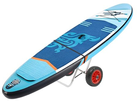MINRS Chariot de kayak pliable - Charge maximale : 80 kg - Avec longue sangle - Roues arrière de transport - Kit de roue arrière en aluminium