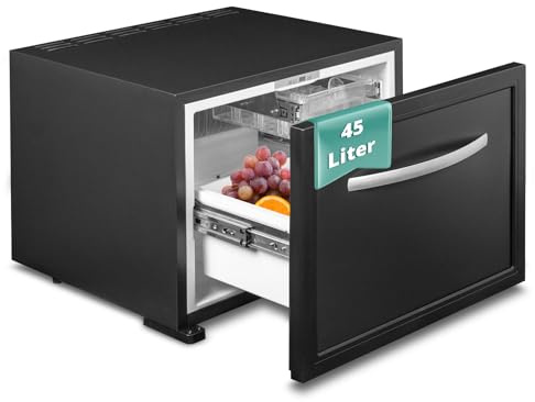 SMETA Frigo Auto 45L Frigo 12V/220V Frigorifero Camper con doppio cassetto per Casa Mobile, Roulotte Casa, Viaggio Silenzioso