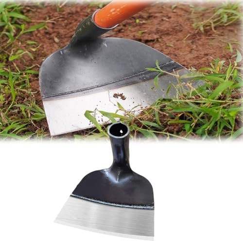 Azada de acero resistente para jardinería de granja, azada de jardín para deshierbar, cabeza de azada reemplazable, resistente, sin asa, azadas de jardín para jardín, granja y patio trasero (grande,