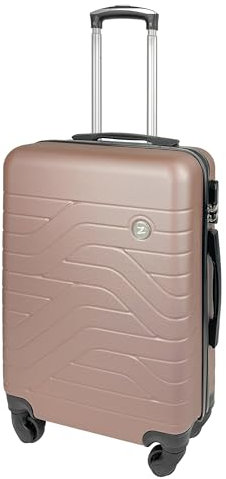 Trolley Bagaglio Mano Rigido 37x20x54.5 Piccolo Ultraleggero Valigia In Abs Con 4 Ruote Manico Chiusura Di Sicurezza Per Compagnie Low Cost Economy Zaino Da Viaggio - Oro Rosa