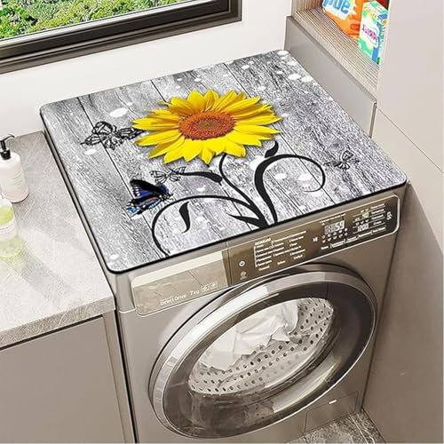 YeahBoom Housse de Machine à Laver,60x60 cm Tapis de Protection Antidérapant pour Dessus de Machine à Laver,pour Machine à Laver,Sèche-Linge,Cuisines,Salles de Bains,Camping Cars