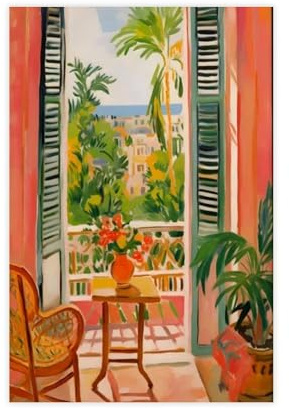 NFFBGFD Matisse Poster, fenêtre ouverte, poster sur toile, impression murale, image, tableau, 30 x 45 cm