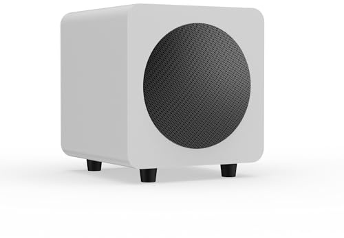 Kanto SUB6 Sealed Powered Subwoofer | 200W Peak Power | 6” Woofer | Quick & Accurate Bass | Ultra-compact Design | Matte White