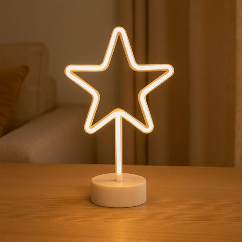 Idéer med hjärta LED-stjärna för montering | vit | vinterdekoration | fönsterbelysning | med timer | 10 cm x 10 cm, 30,5 cm hög