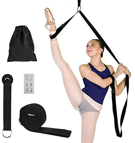 Yoga-Gurt Beinstrecker Stretch-Band, Stretching Fitnessbänder Equipment für Tanzen, Ballett & Gymnastik Beinspreizer Training, Langer Baumwolle Schlingentrainer mit Türanker