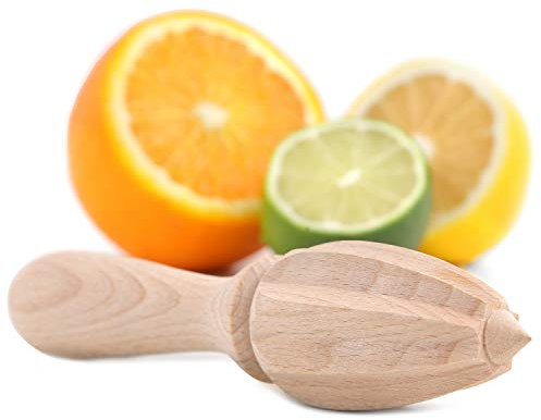Creative Home Exprimidor de Cítricos de Madera | 16x3,5cm (+/- 0,5cm) | Madera de Haya Natural | Licuadora Manual | Herramienta de Cocina Práctica y Duradera | Diseño Ergonómico