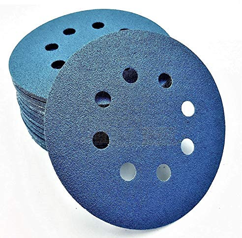 KAHEIGN 60Pcs 125mm Sanding Discs, 120/180 /240/320 /400/600 Grit 8 Hole 5 Inch Round Sanding Pads, Hook and Loop Wet and Dry Sandpaper for Random Orbital and DA Sanders
