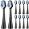 Ersatzbürstenköpfe kompatibel mit Waterpik Complete Care 5.0/9.0 (WP-861/CC-01), STRB-10WB/ Aquasonic Duo und Home Dental Center Elektrische Zahnbürste, 10 Stück, Schwarz