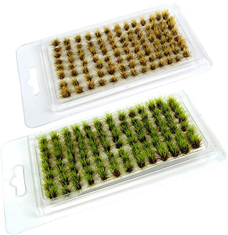 Woohome Grass Tufts, Modelo Árbol Césped Mechones de Hierba Wasteland Tuft, Kit de Modelo de Terreno para Tren Paisaje Ferroviario