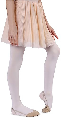 NOQ Mikrofiberstrumpbyxor för barn flickor 60 DEN mjuka varma bekväma ogenomskinliga för småbarn tights fritid fester balettskola ett par Mary, Pärla, 92/98 cm