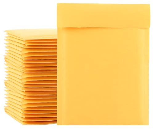 APACALI 50 Stück Versandtaschen A5, Gepolsterte Briefumschläge A5 Luftpolsterumschläge, Versandtaschen mit Luftpolsterfolie, Luftpolstertaschen für Brief, Elektronik, Schmuck