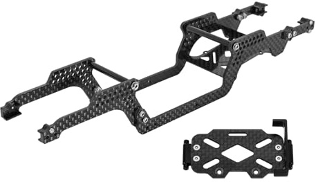 INJORA Kit de Châssis en Fibre de Carbone LCG avec Plateau de Batterie pour TRX4M Defender Bronco K10 F150 1/18 RC Crawler Upgrade