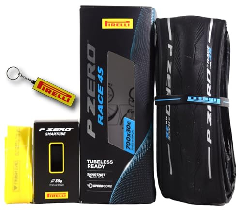 Pirelli P Zero Race TLR 4S 30-622(700x30c) & SmarTUBE 23/32-622 700C Road Bike Tire & Tube Set-Tubeless Ready, All-Season Performance, High Grip & Durability, Bicycle Tube&Tire Set- w/Keychain