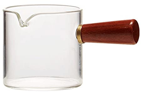 Saucer Gravy Boats Milk Jug Honey Sauce Juice Boat Glass Plate Sauce Boat with Handle Can Be Used for Creamer and Broth (120ml) Dish