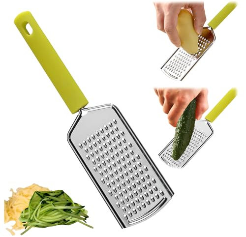 Grattugia in acciaio inossidabile; grattugia per zenzero; grattugia per spezie; grattugia per frutta; grattugia per verdure; carota, aglio, cipolla, noce moscata, patate, cetrioli, erbe, formaggio,