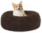 HMTOPE Orthopädisches Hundebett rund Hundekissen Hundesofa Katzenbett Donut Kuscheliges Hundekorb Waschbar, 70 cm Ø, Braun