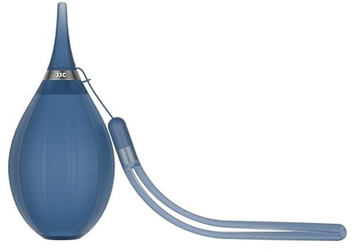 JJC Weiches Silikon-Luftgebläse, Blaster-Pumpe, Staubreiniger mit Umhängeband, Luft-Birnengebläse für DSLR-Kamera, Sensorobjektive, Filter, Monitore, LCD-Bildschirme, Tastaturen, Blau Transluzent