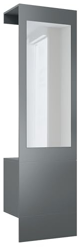 Vladon Garderobe Carlton Neo, Wandgarderobe aus Flur-Paneel mit Spiegel, Kleiderstange & Wandschrank, Anthrazit matt (52 x 193 x 35 cm)