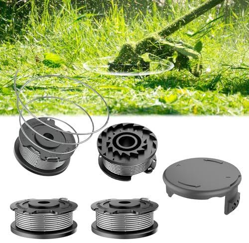 Yanghad Bobina a Filo per Tagliabordi, 4 Pezzi Bobine di Filo Decespugliatore, F016800569, F016800385, Filo Tagliabordi Bobine (Lunghezza: 6,1 m, Ø1,65 mm con 1*Coperchio Bobina)