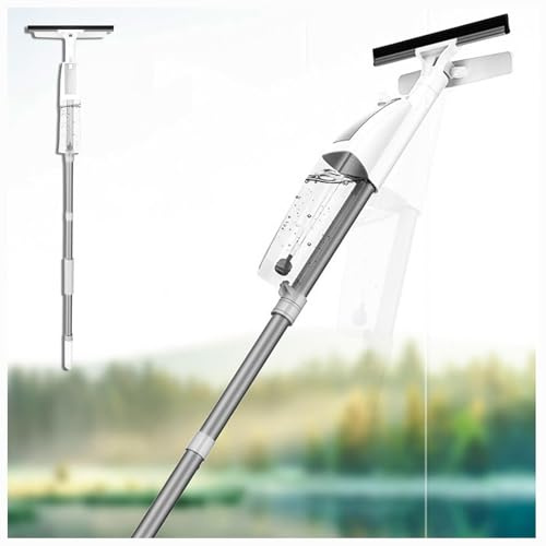 3 in 1 Spruzzo Lavavetri con Asta Telescopica, Lavavetri Telescopico con 3 Panni In Microfibra Pulivetro per Vetri Interni/Esterni,Vetri Auto