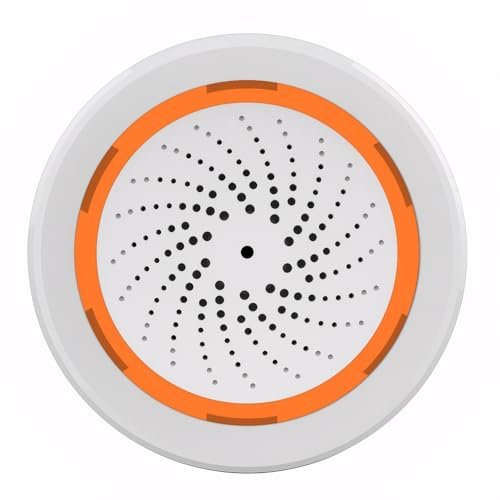 Mengshen Alarma WiFi Inteligente Sirena de Alerta Fuerte de 100 dB con luz estroboscópica para Seguridad en el hogar y Control Remoto de la aplicación Funciona con Tuya/Smart Life/Alexa/Google Home