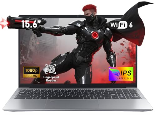 NAIKLULU 15.6 Pulgadas Gaming Ordenador Portatil i9-11900H Procesador (2.5 to 4.9Ghz), 32GB RAM 1TB SSD Gamer Pc Portatil Laptop 2025, Teclado Retroiluminado/Desbloqueo por Huella/RJ45/Tipo-C