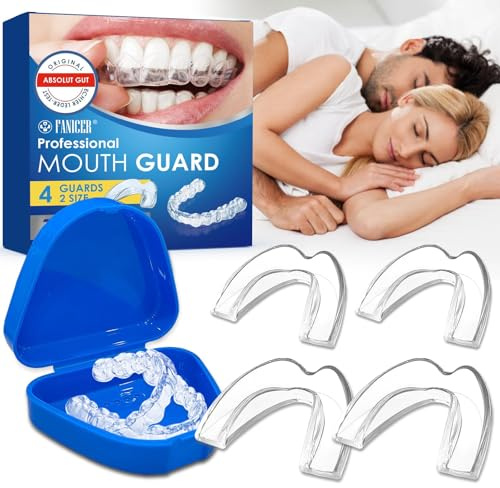 4 Pièces Protege Dent Bruxisme, Protecteurs Buccaux pour Une Utilisation Nocturne, Protege Dent Nuit Confortable, Boîte de Stockage Incluse
