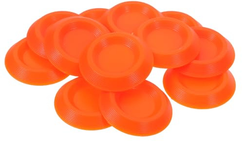 HEMOTON Lot de 12 Mangeoires en Plastique Orange pour Terrarium – Petits Bols Ronds 3,4 Cm pour Blattes et Insectes – Bol à Grillons pour Nourrir et Abreuver Petits Animaux