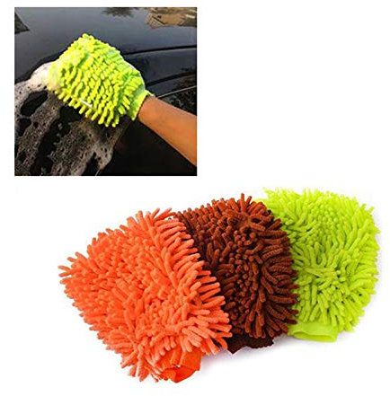 1Pc Microfibra Car Wash Mitt Lavaggio Auto Chenille Guanti di Pulizia Rondella della Polvere Lucidante Panno Asciugamano per Auto/SUV/Camion Senza pelucchi - Scratch Free