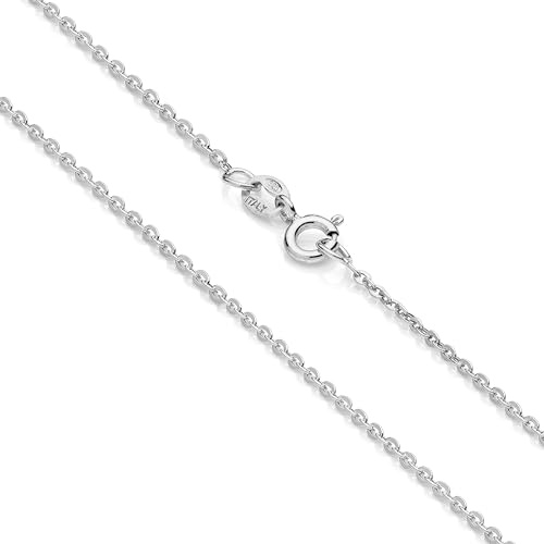 Aka Gioielli® - Collana Donna in Argento Sterling 925 Rodiato - Catena Ancora Rolò Laminata 1.5mm - lunga 70 cm