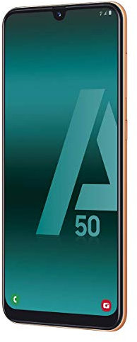 SAMSUNG Galaxy A50, Smartphone FHD sAmoled Infinity U Display (4GB RAM, 128GB ROM, 25MP, Exynos 9610, Carga Rápida), Android, 6.4, Coral