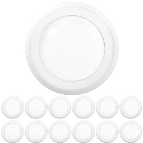 Sunco Lighting 12 Pack 5/6” LED Disk Lights Flush Mount Ceiling Light Fixture Recessed 6000K Daylight Deluxe, 100W Equivalent 15W, 1050LM, Dimmable Low Profile Surface Mount ETL.