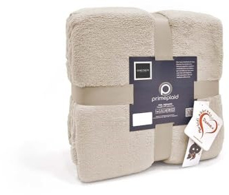 Daunex - Prime Plaid Coperta in Microfibra per Letto Matrimoniale. Disponibile in 16 Colori - 1647036 - ECRU'