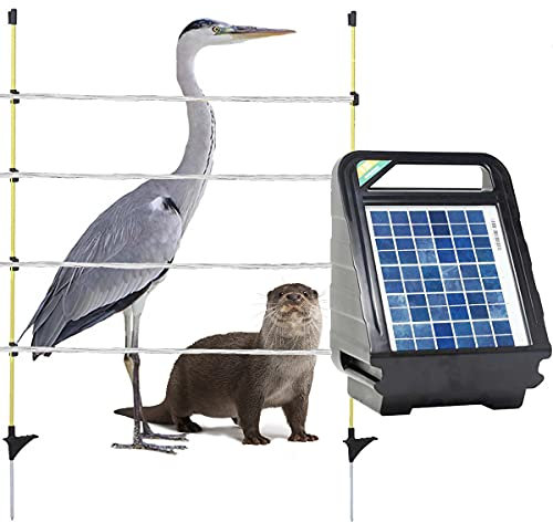Agrarzone Fischotterzaun Teichzaun-Set S25 SOLAR 12V, Litze 250m | effektiver Gartenzaun mit Weidezaungerät & Solarmodul | Garten & Teich sicher einzäunen | Abwehr von Fischreiher, Fischotter, Marder