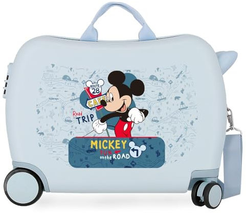 Disney Mickey Road Trip Blau Kinderkoffer 50 x 39 x 20 cm starres ABS seitliches Zahlenschloss 34 l 1,8 kg 4 Rollen Handgepäck