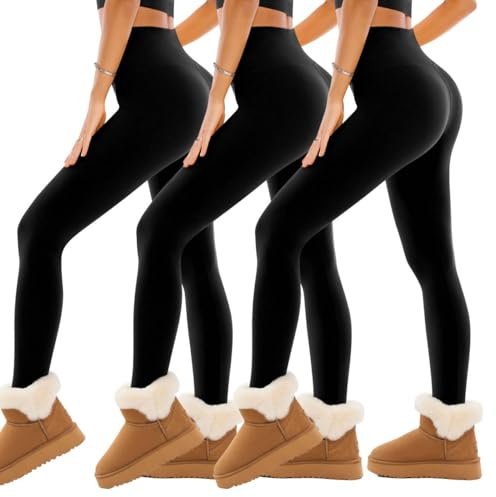 SINOPHANT Leggins Termicos Mujer Invierno, Cintura Alta Pantalon Forro Pola Mallas Termicas Leggings térmicos Deporte 3 Negro S-M