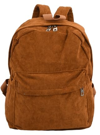 Schulrucksack Teenager, Cord Rucksack, Causal Travel Schultaschen, Rucksack Aesthetic für Lässig Schule Travel Wandern Arbeit (Khaki)