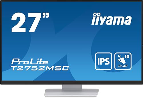 iiyama Prolite T2752MSC-W1 Monitor touchscreen da 27 Optical Bonded PCAP 10pt con tecnologia pannello IPS, design in vetro edge-to-edge e rivestimento anti-impronta