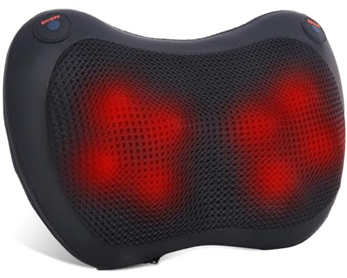 AERLANG Cordless Shiatsu Neck Back Massager Pillow with Heat, 3D Deep Tissue Kneading Massage for Shoulder,Neck,Back Massager for Home Office and Birthday Gifts for Women Men Mom Dad Fathers Day