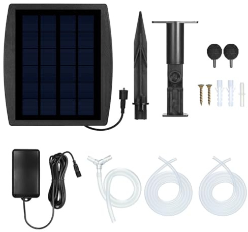 Tiardey Solar Powered Air Pump, Oxygenator Aerator Luftpump Syre för utomhuspool damm Fisktank, syrepump med luftsten